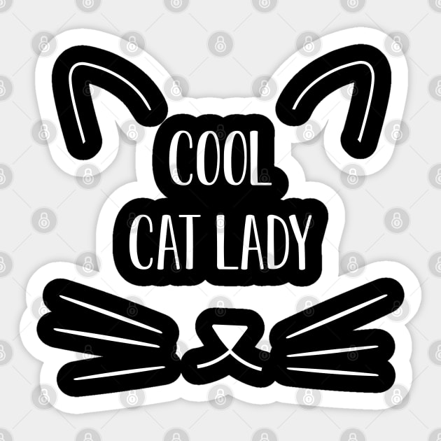 Cat - Cool Cat Lady Sticker by KC Happy Shop